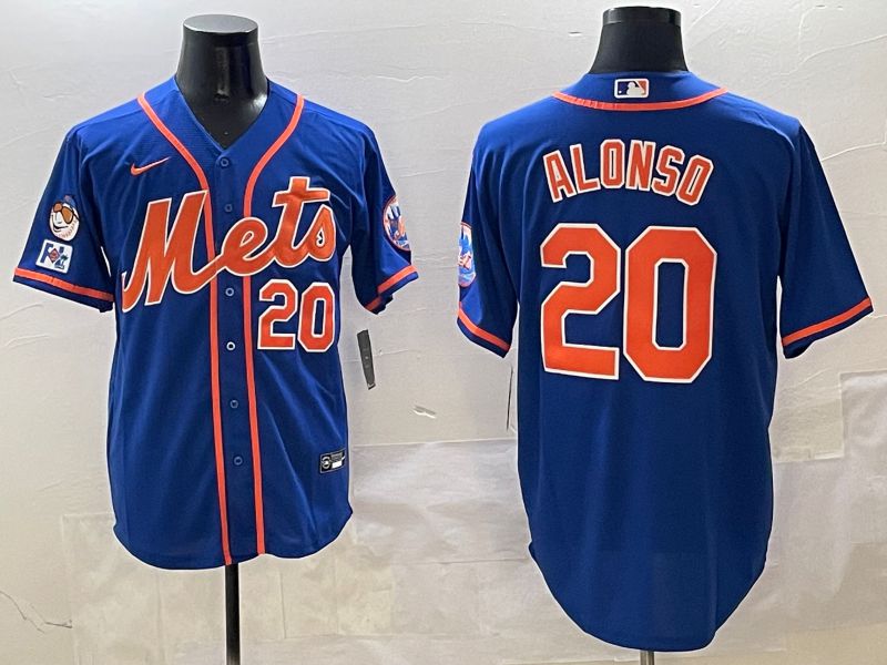 Men New York Mets #20 Alonso Blue Game 2025 Nike MLB Jersey style 11->new york mets->MLB Jersey